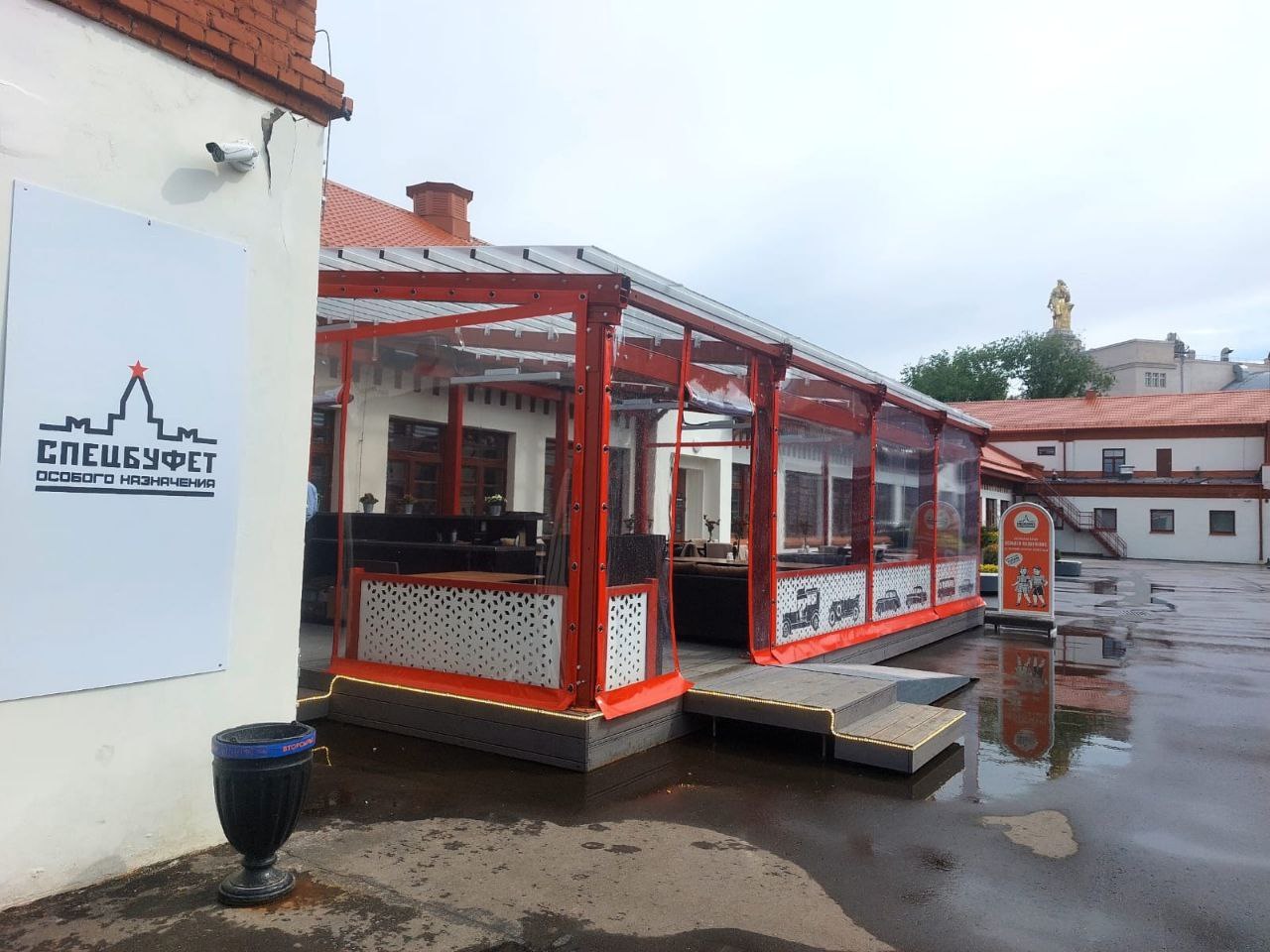 ПВХ шторы для летней террасы кафе в Больших Вязёмах